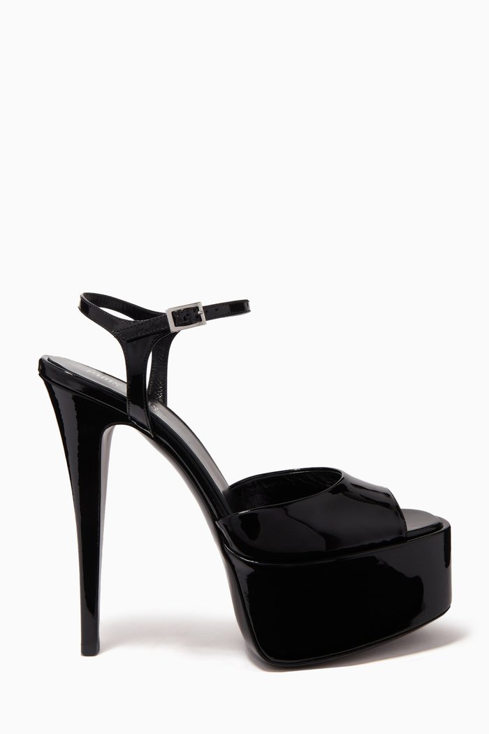 

Pamela 130mm Heel Sandals in Patent Leather, Black