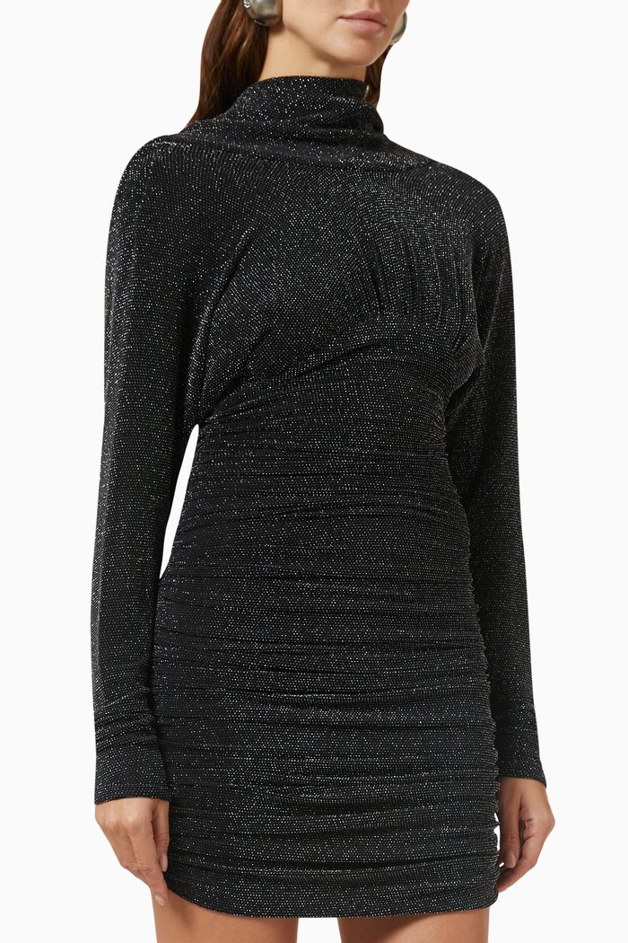 

Cowl Back Dress in Lurex Jersey, Black