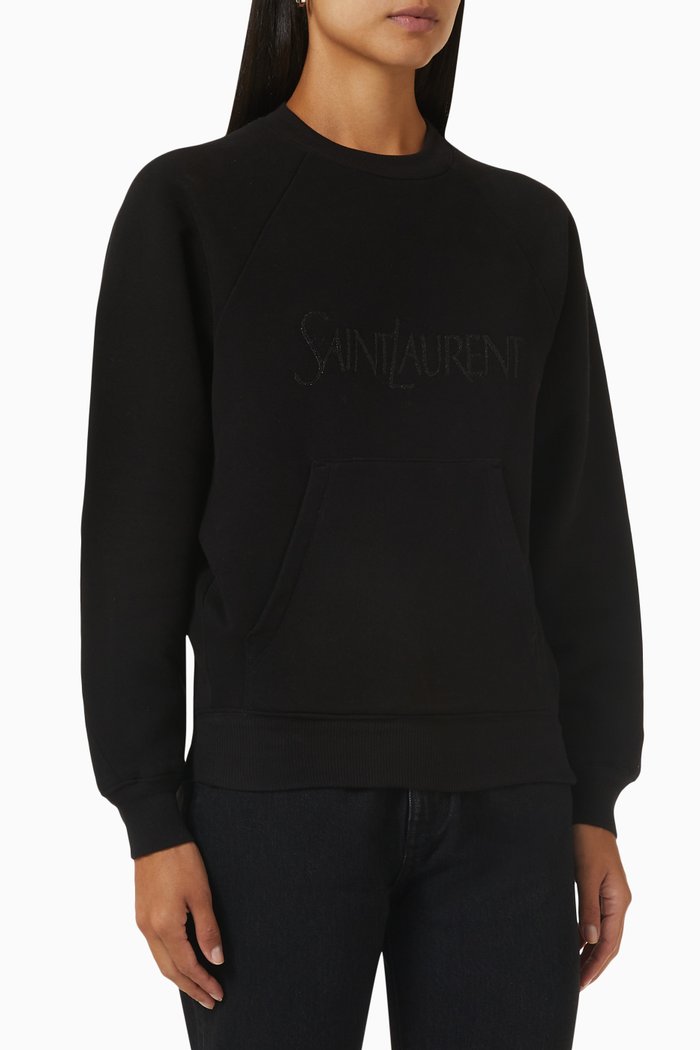 

Logo-embroidered Sweatshirt in Cotton, Black