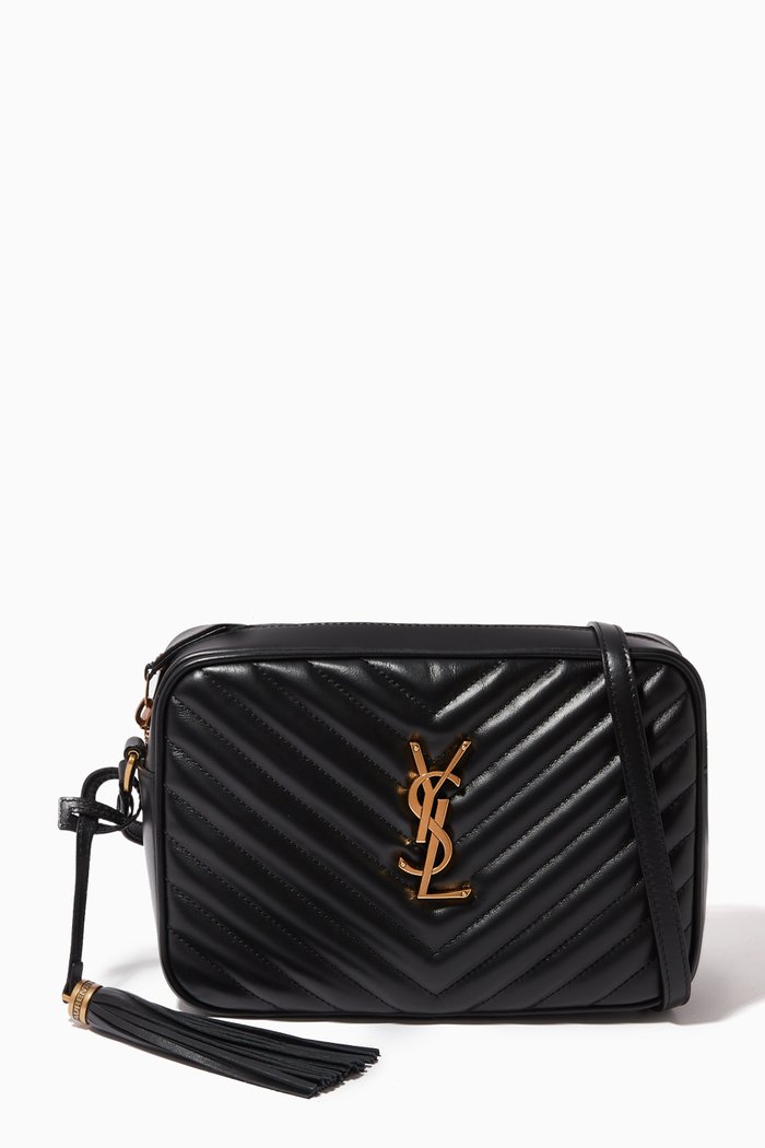 

Lou Quilted Camera Bag in Leather, Black
