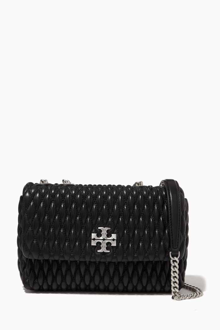 

Small Kira Ruched Convertible Shoulder Bag in Leather, Black