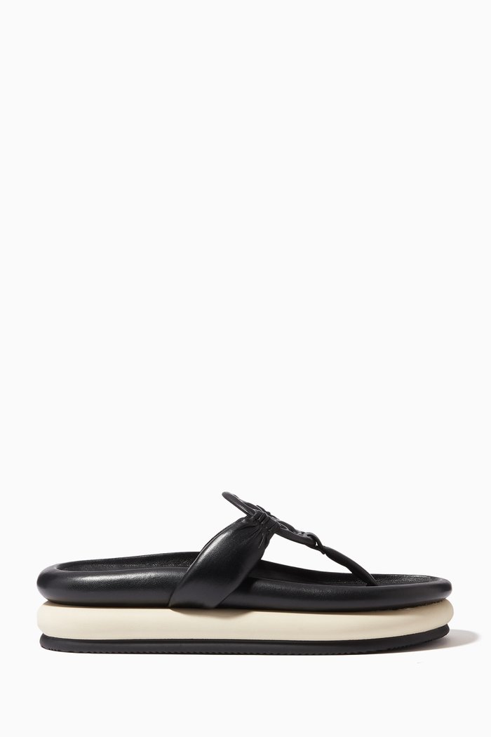 

Miller Cloud Puff Sandals in Leather, Black
