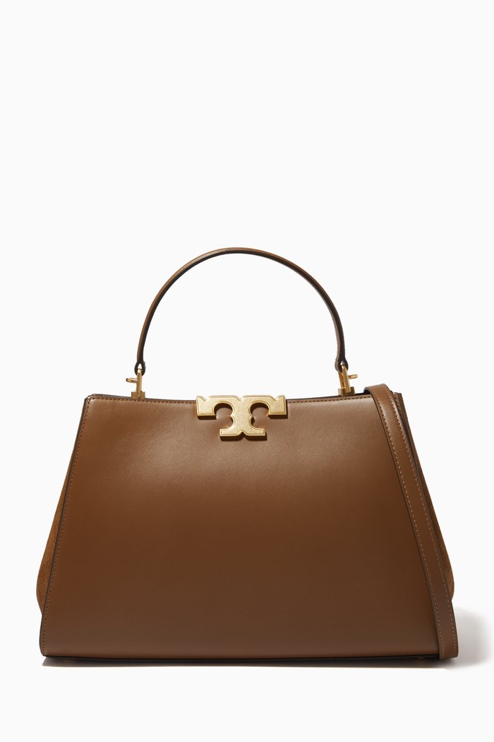 

Eleanor Top-handle Satchel in Smooth Leather, Brown