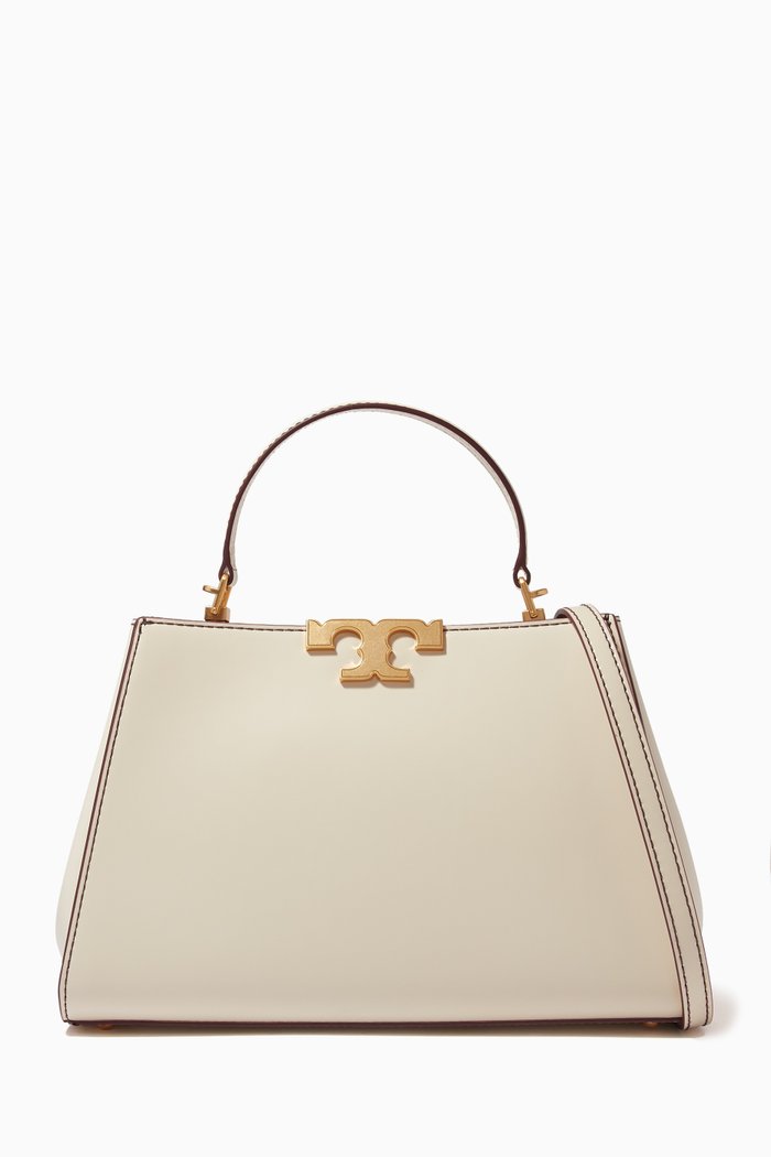 

Eleanor Spazzolato Satchel in Leather, Neutral