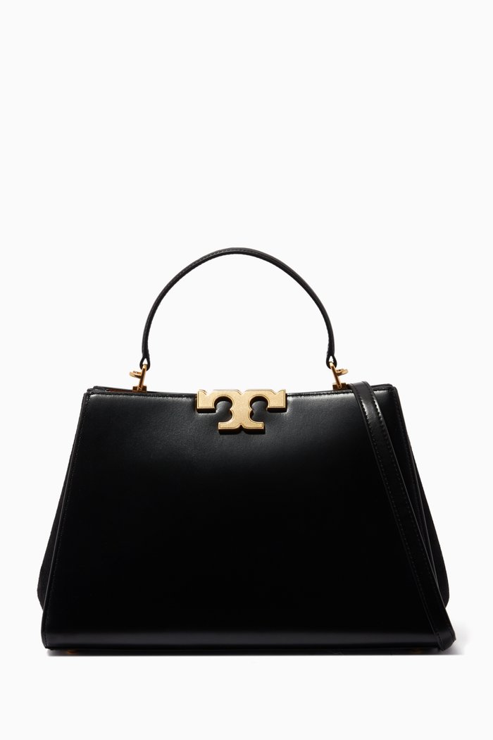 Eleanor Top-handle Satchel in Smooth Leather, Black