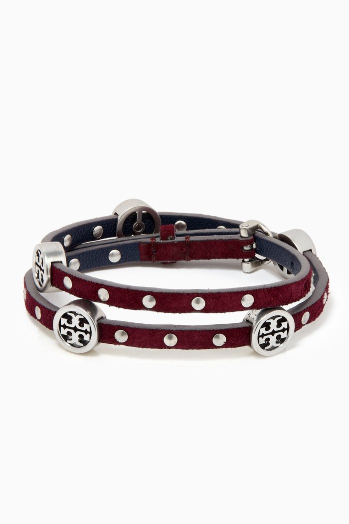 Miller Double-wrap Bracelet in Leather, Multicolour