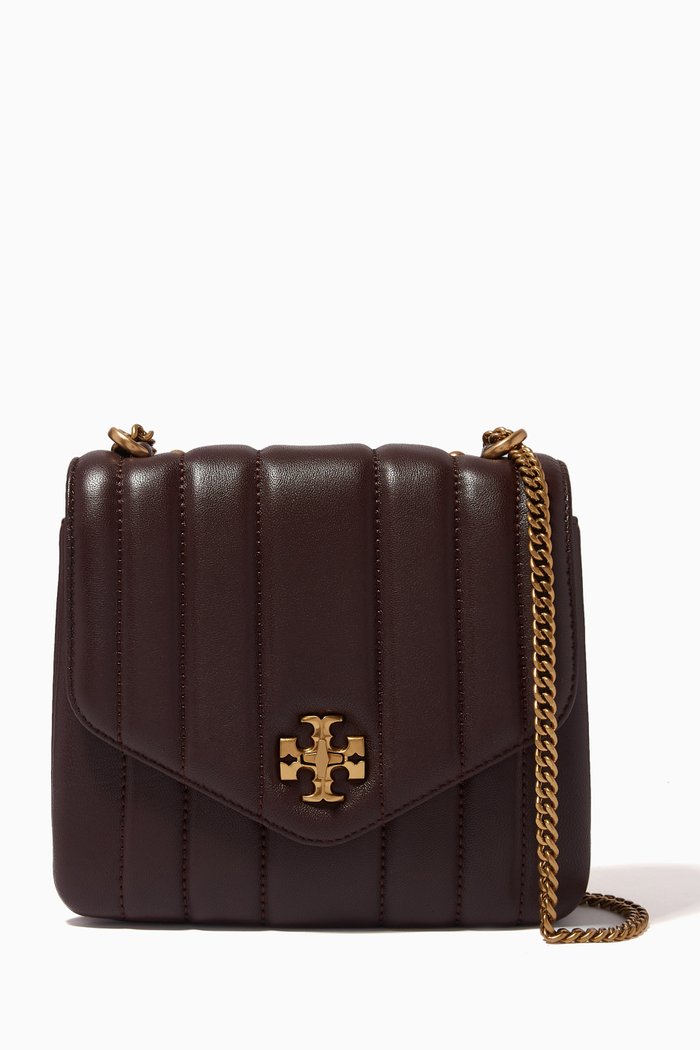 

Kira Square Crossbody Bag in Quilted Leather, Red