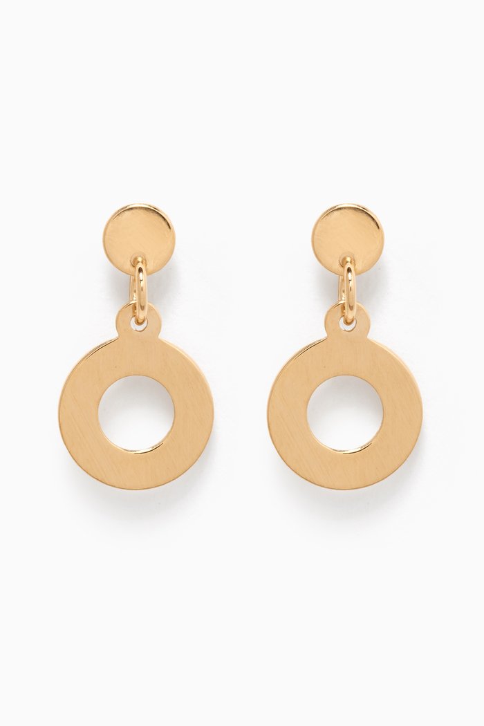 

Galeria Disc Drop Earrings in 18kt Yellow Gold