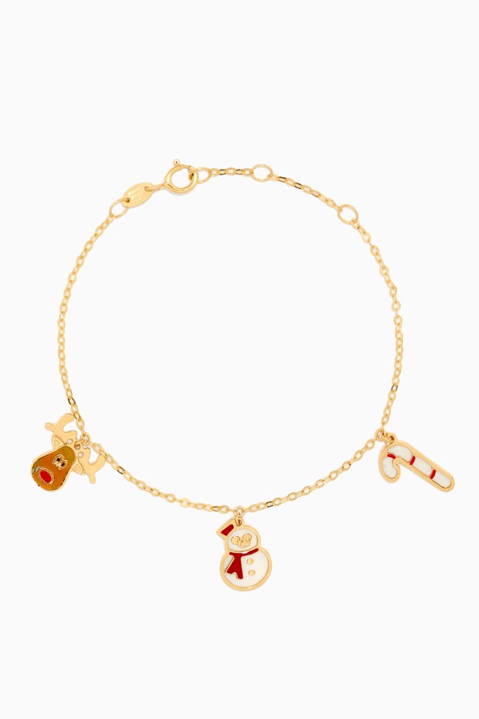 

Christmas Festive Charm Bracelet in 18kt Yellow Gold