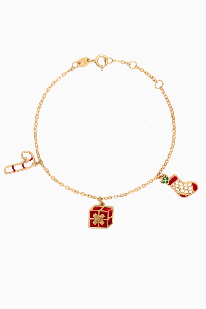 

Christmas Festive Charm Bracelet in 18kt Yellow Gold