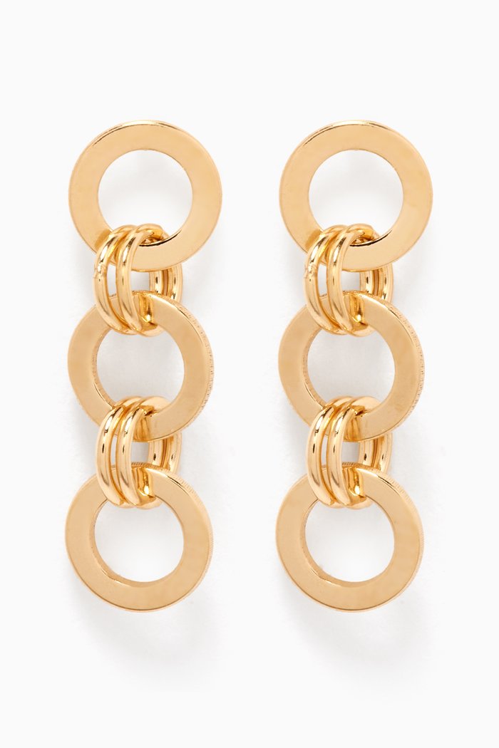 

Galeria Disc Ring Drop Earrings in 18kt Yellow Gold