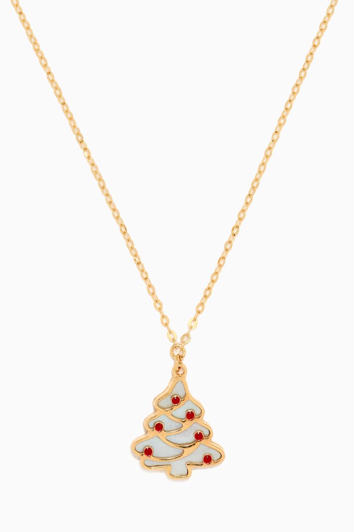 

Christmas Tree Double-sided Pendant Necklace in 18kt Yellow Gold