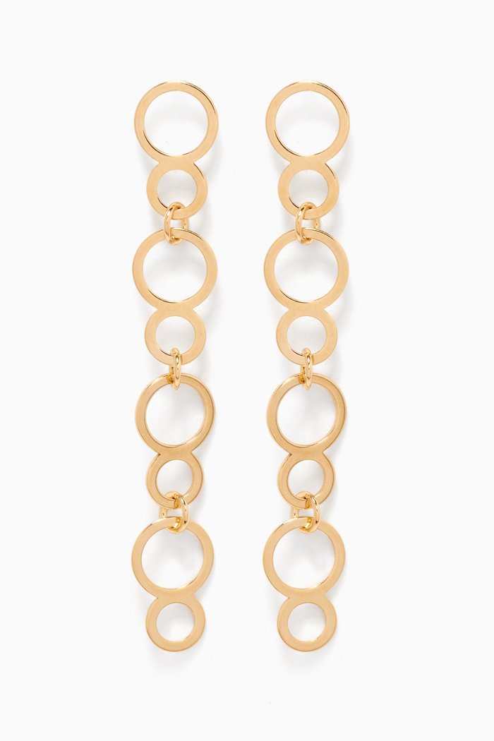 

Galeria Disc Ring Drop Earrings in 18kt Yellow Gold