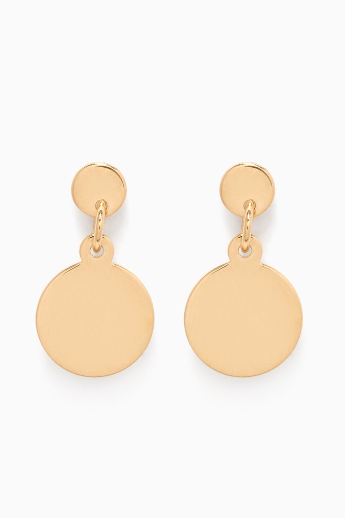 

Galeria Disc Drop Earrings in 18kt Yellow Gold