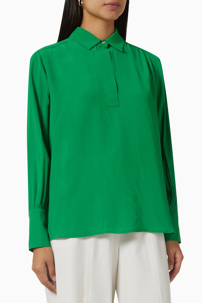 Vanna Shirt in Silk, Green