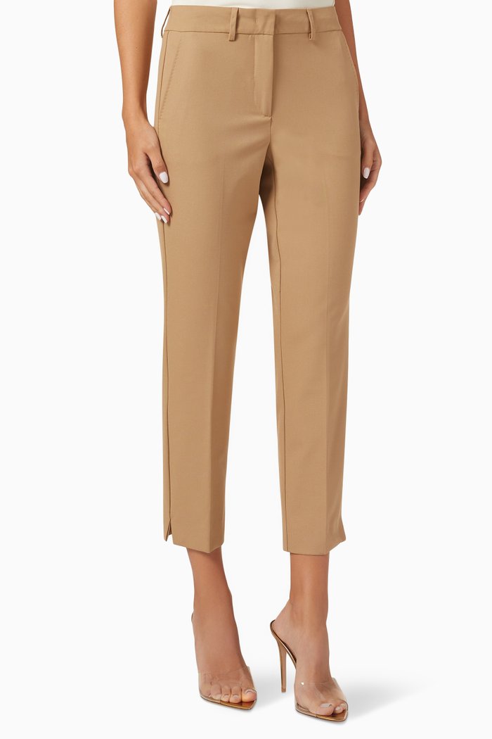 

Teheran Crop Pants in Crepe, Brown