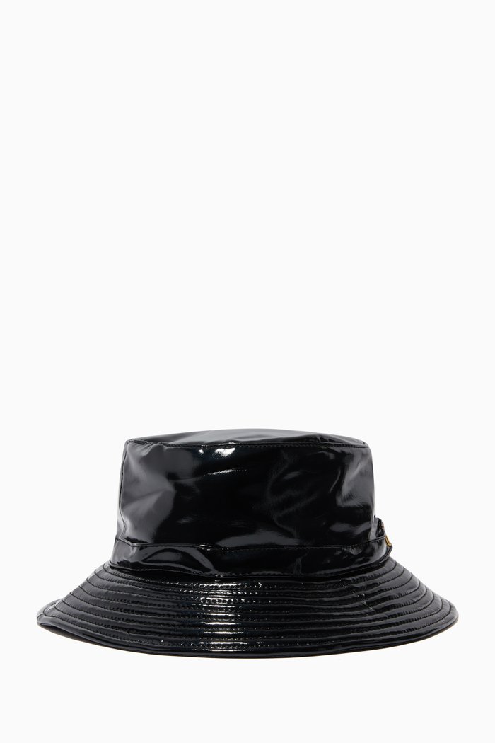 

Emerald Bucket Hat in Patent Leather, Black