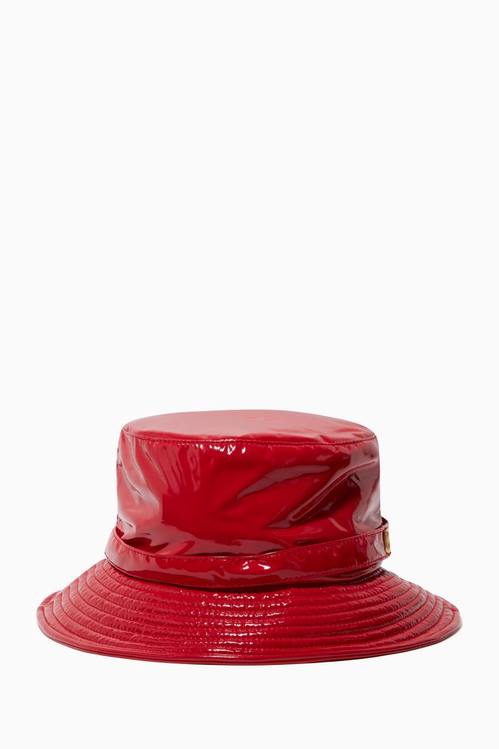 

Emerald Bucket Hat in Patent Leather, Red