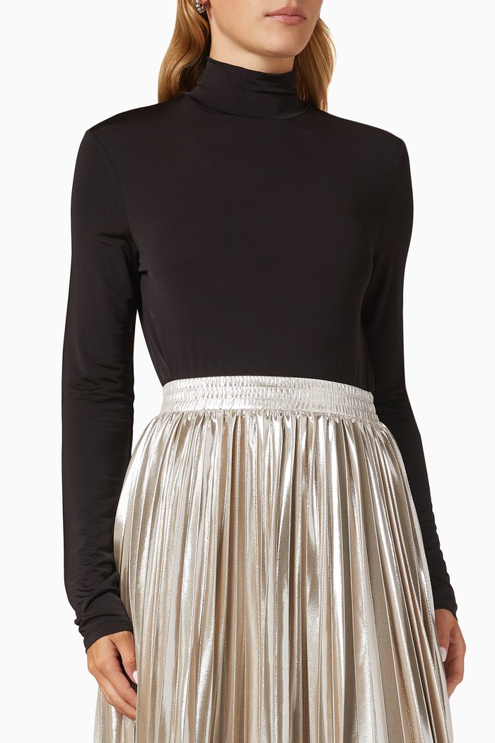 

Novella Turtleneck Top in Viscose, Black