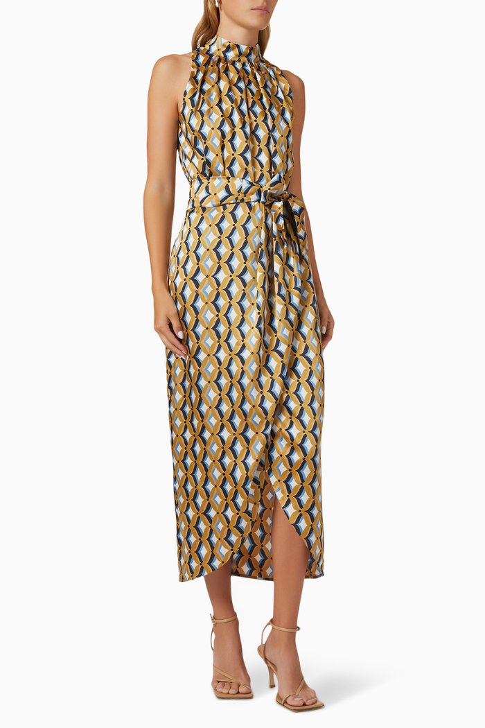 

Ostuni Patterned Dress in Twill, Neutral