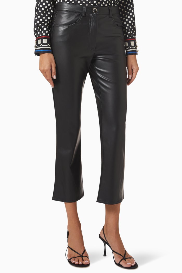 

Nias Flared Jersey Pants, Black