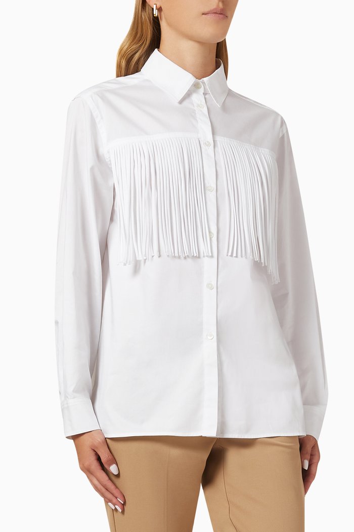 

Ramata Fringed Shirt in Cotton, White