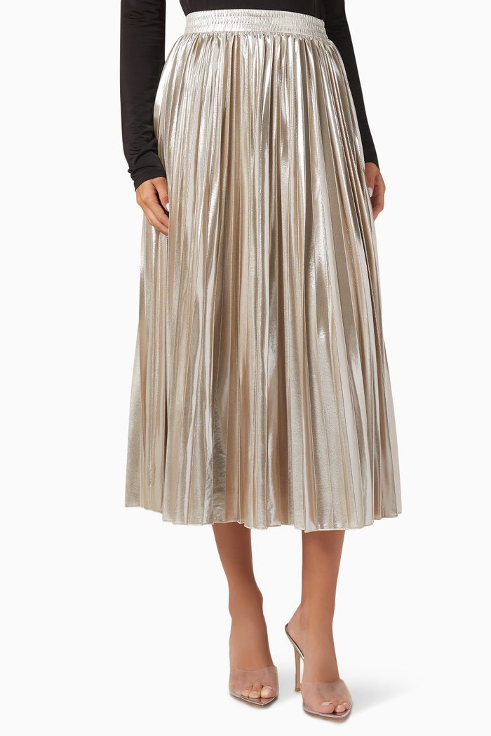 

Quincy Pleated Skirt, Neutral