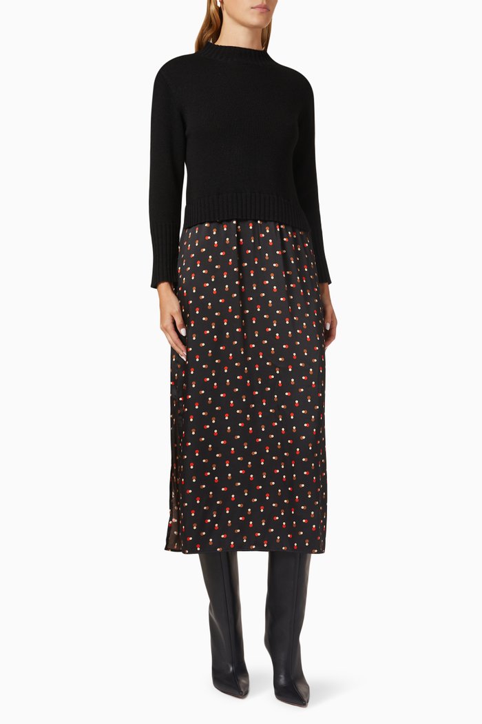 

Isola Midi Dress in Nylon Blend, Black