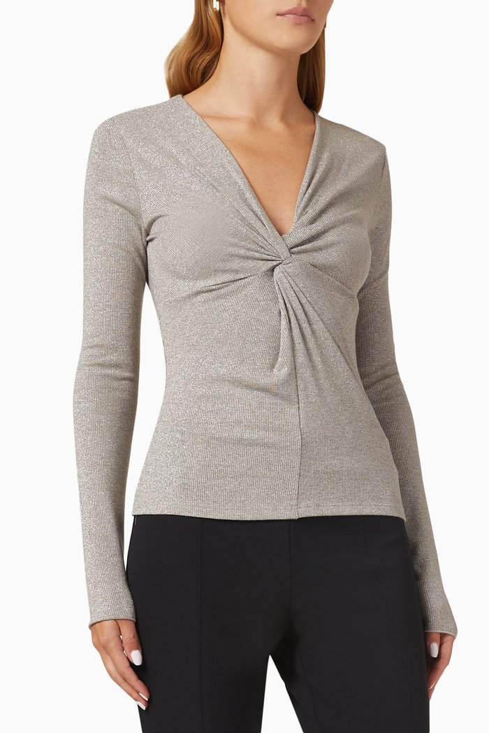 Calmi Slim Top in Viscose Blend, Grey