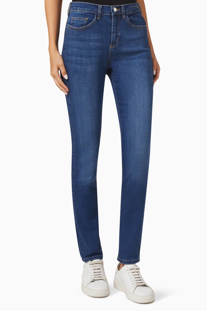 

Skinny Mid-rise Jeans in Denim, Blue