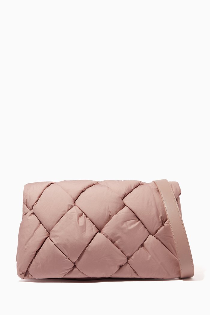 

Romeo Shoulder Bag in Quilted Nylon, Pink