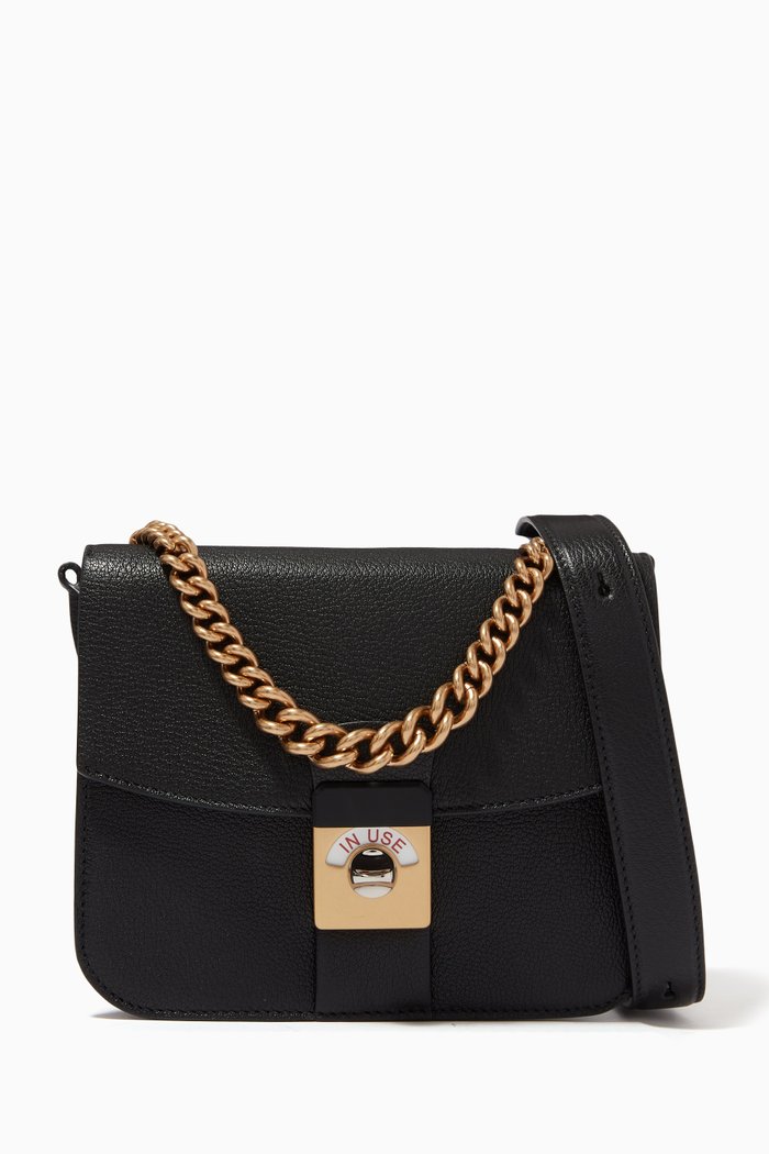 

New Lock Crossbody Bag in Goat Leather, Black