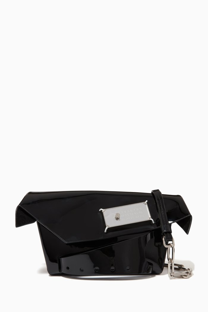Small Snatched Bag in Patent Leather, Black