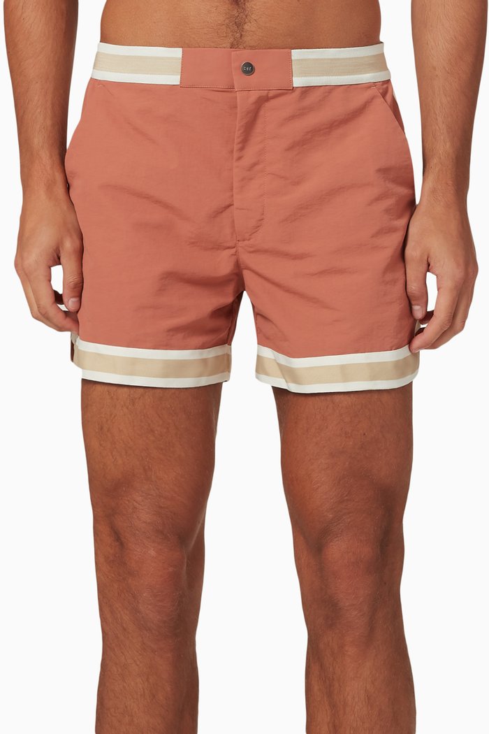 

Baller Swim Shorts in Recycled Nylon, Brown
