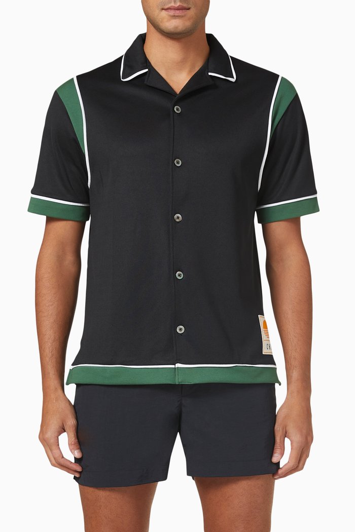 

Warm Up Shirt in Organic Cotton & Recycled Polyester, Black