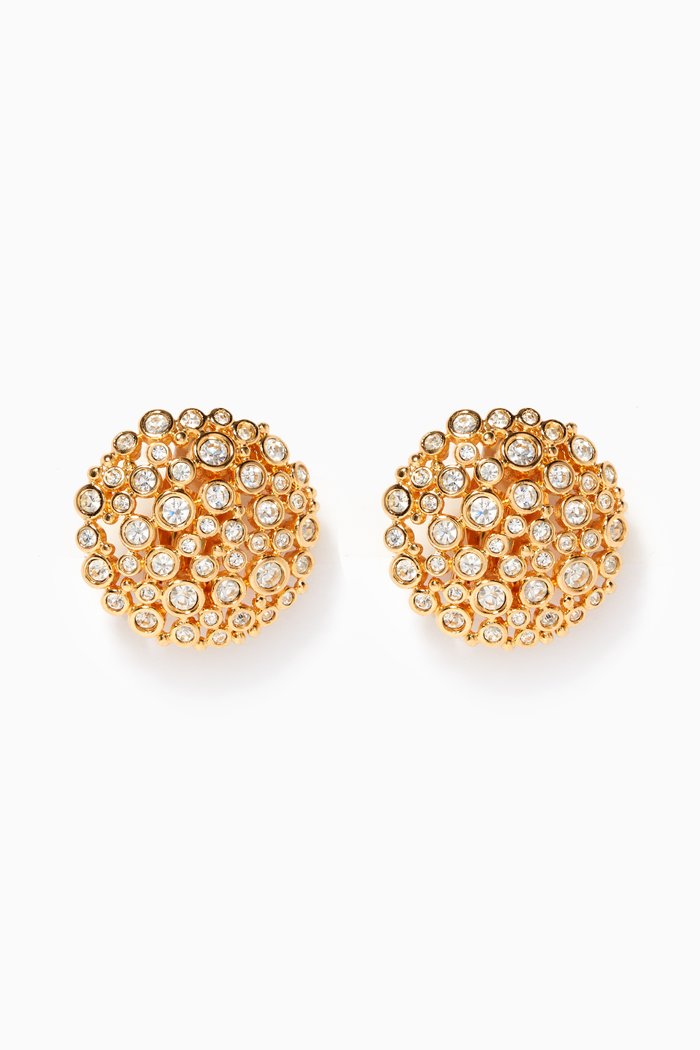 

1980s Vintage Swarovski Clip-on Earrings, Gold