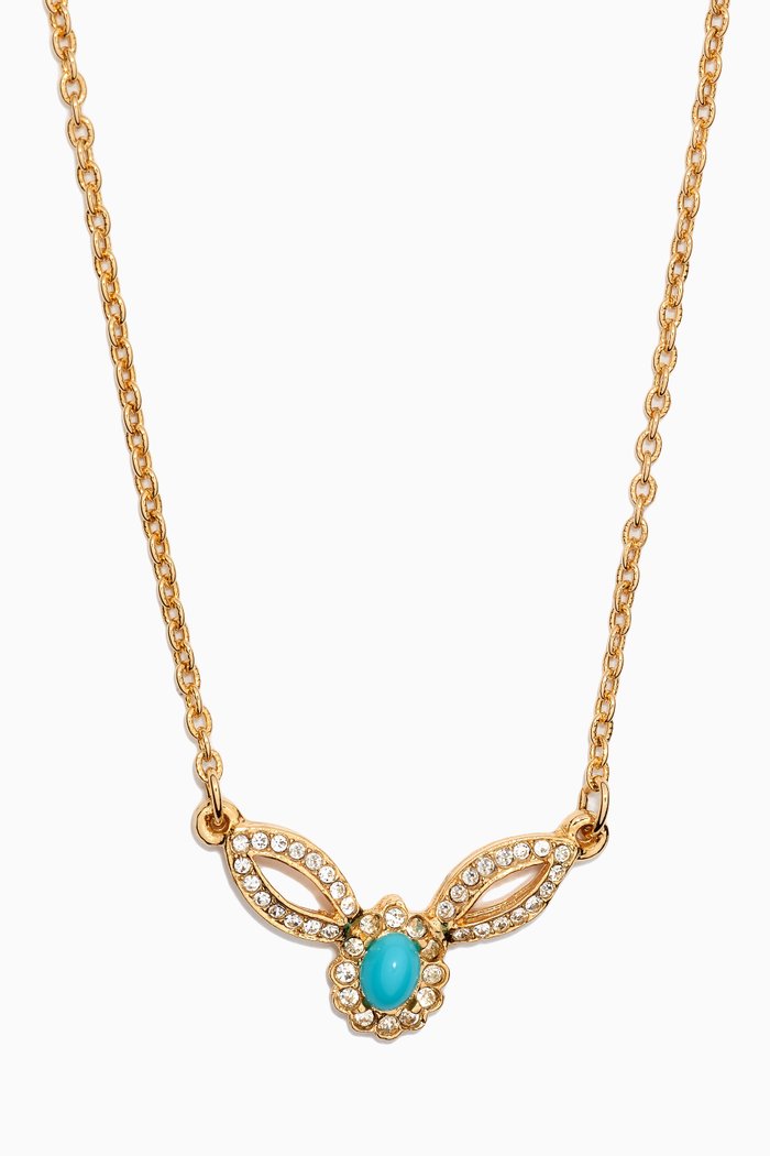 

Rediscovered 1990s Faux Turquoise Necklace, Gold
