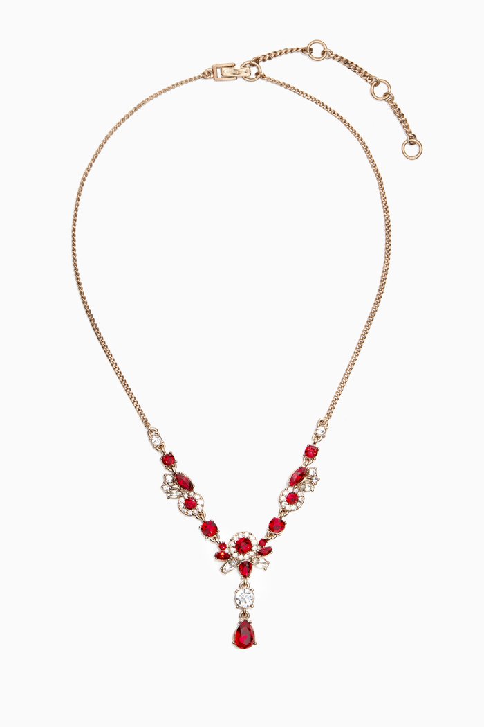 

2000s Vintage Givenchy Faux Ruby Necklace, Gold