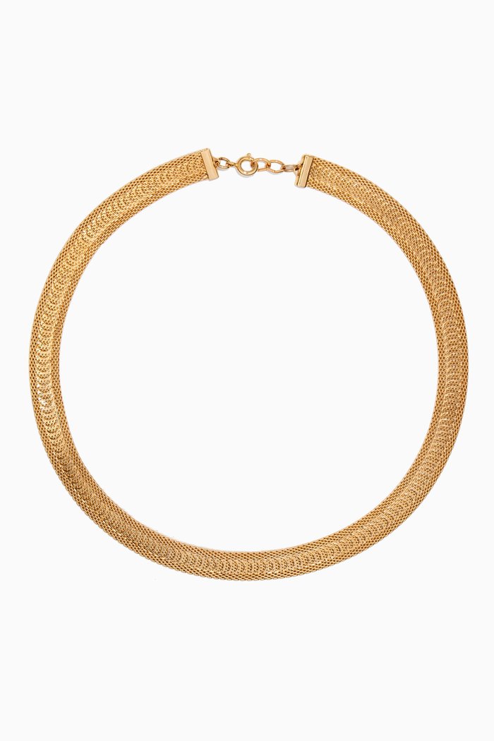 

Rediscovered 1980s Egyptian Flex Collar Necklace, Gold