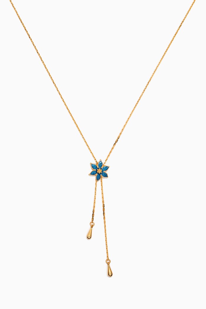 

Rediscovered 1990s Enamel Lariat Necklace, Gold