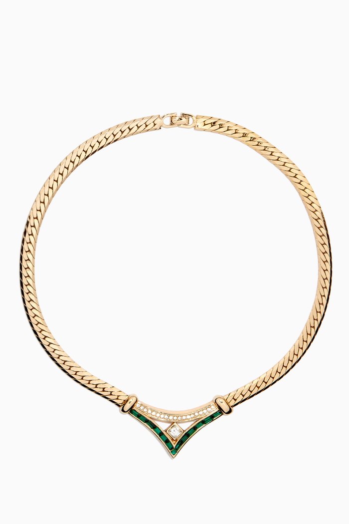 

1980s Vintage Christian Dior Necklace, Gold