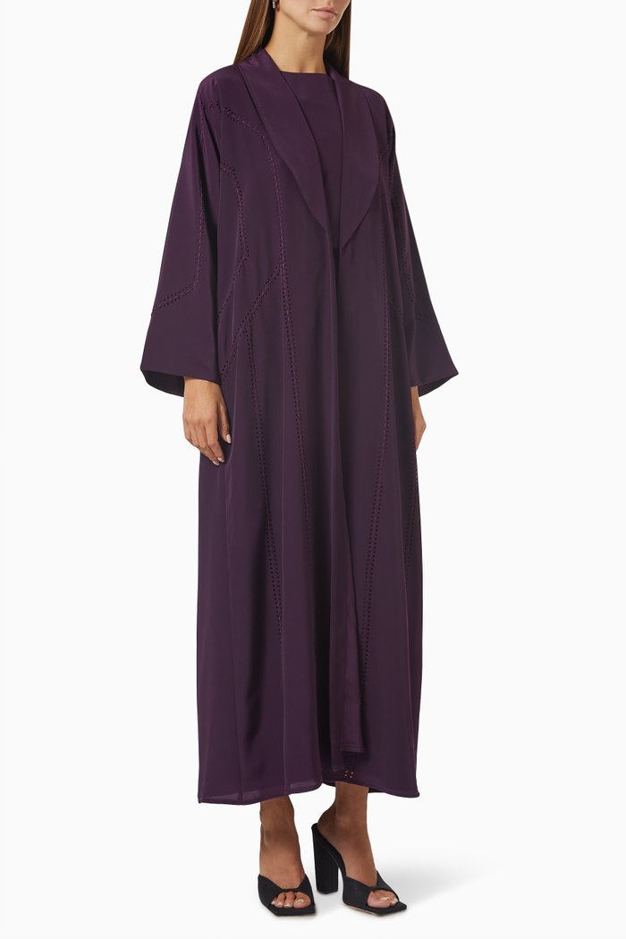 

Laser-cut Abaya Set, Purple