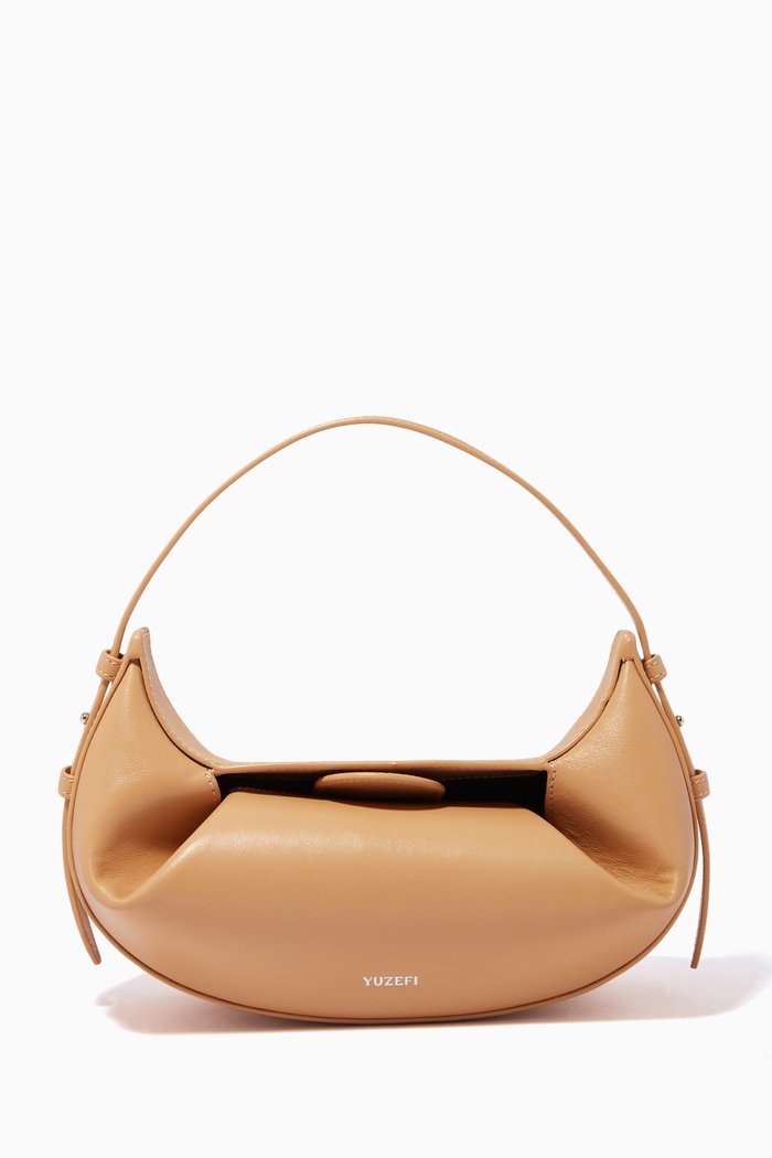

Mini Fortune Cookie Shoulder Bag in Bovine Leather, Neutral