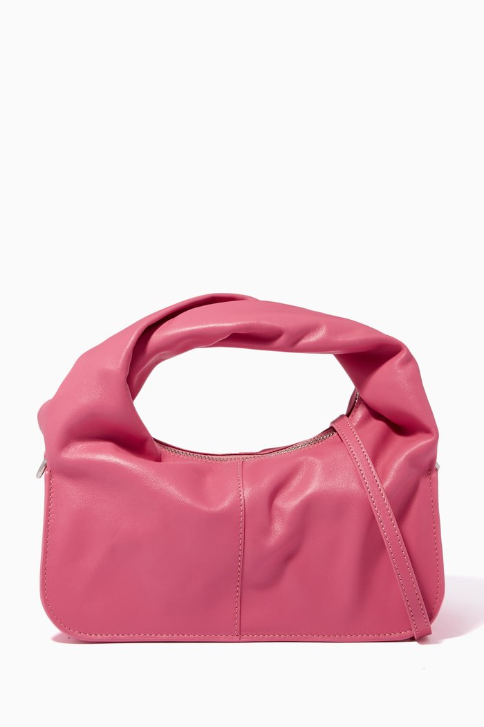 

Wonton Top-handle Bag in Leather, Pink