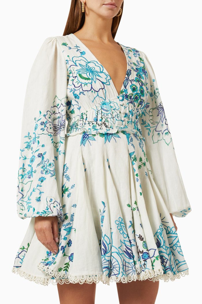 

Hoor Printed Mini Dress, Blue