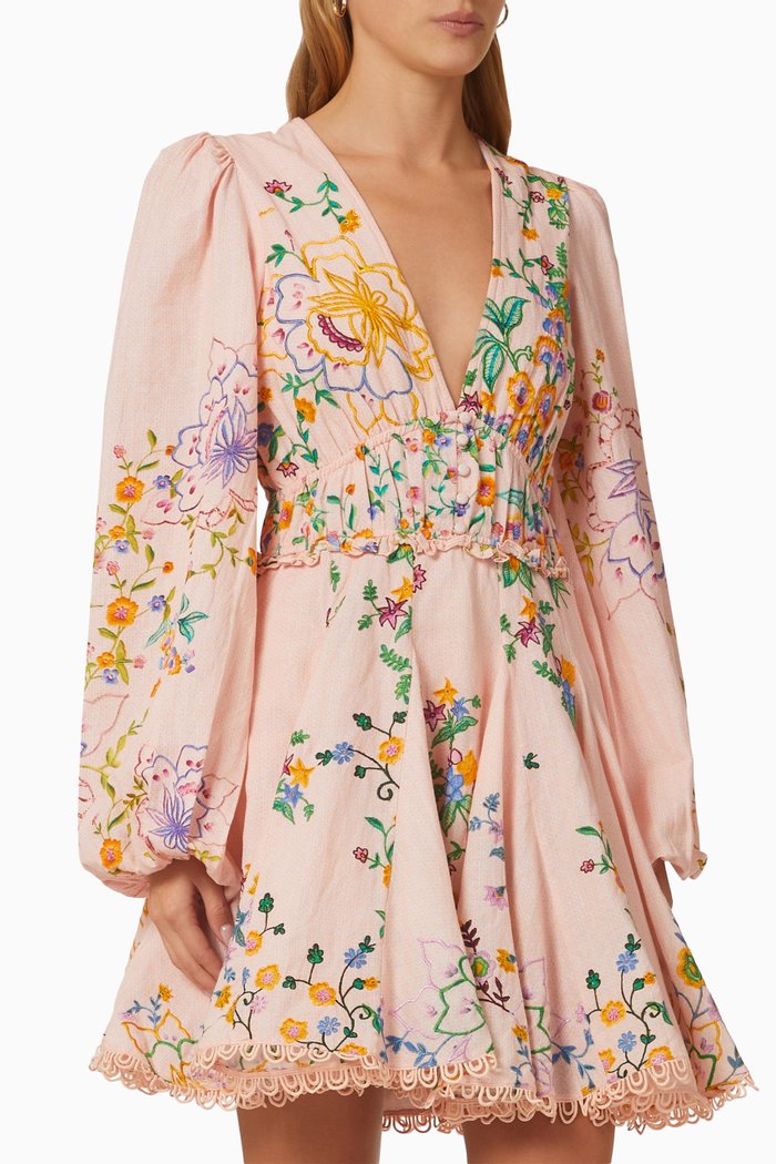 

Hoor Printed Mini Dress, Pink