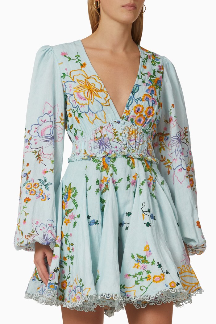 

Hoor Printed Mini Dress, Blue