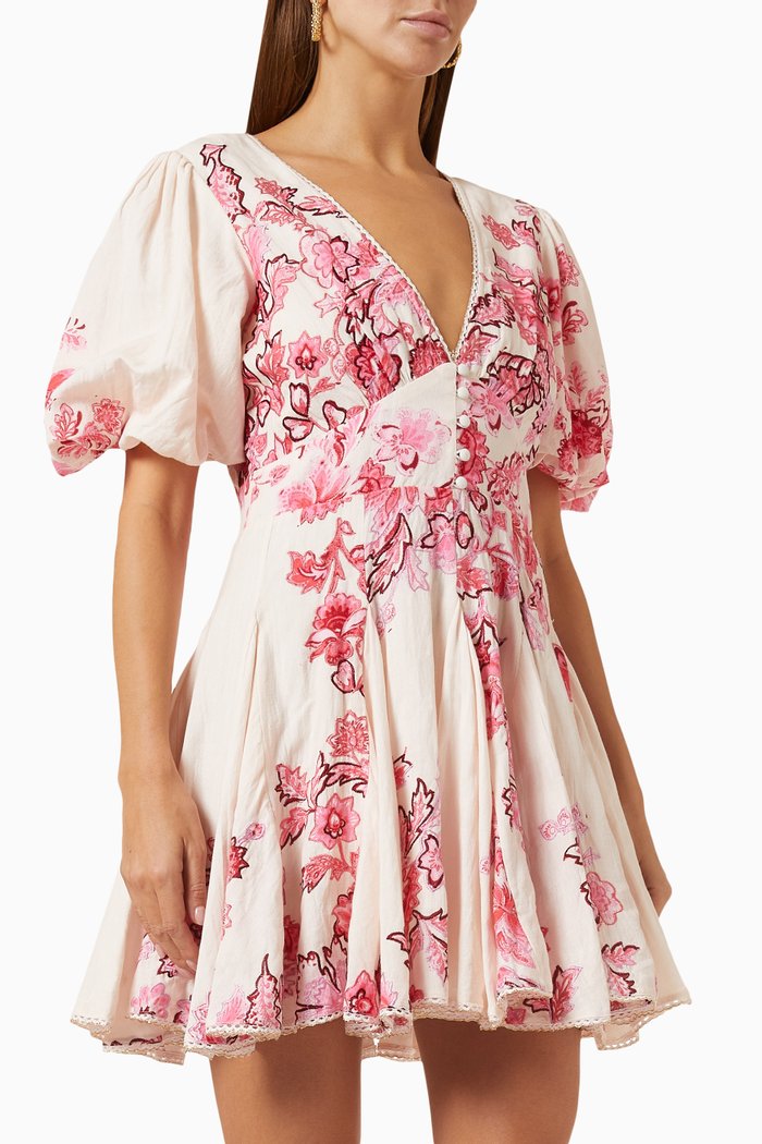 

Sahar Printed Mini Dress, Pink