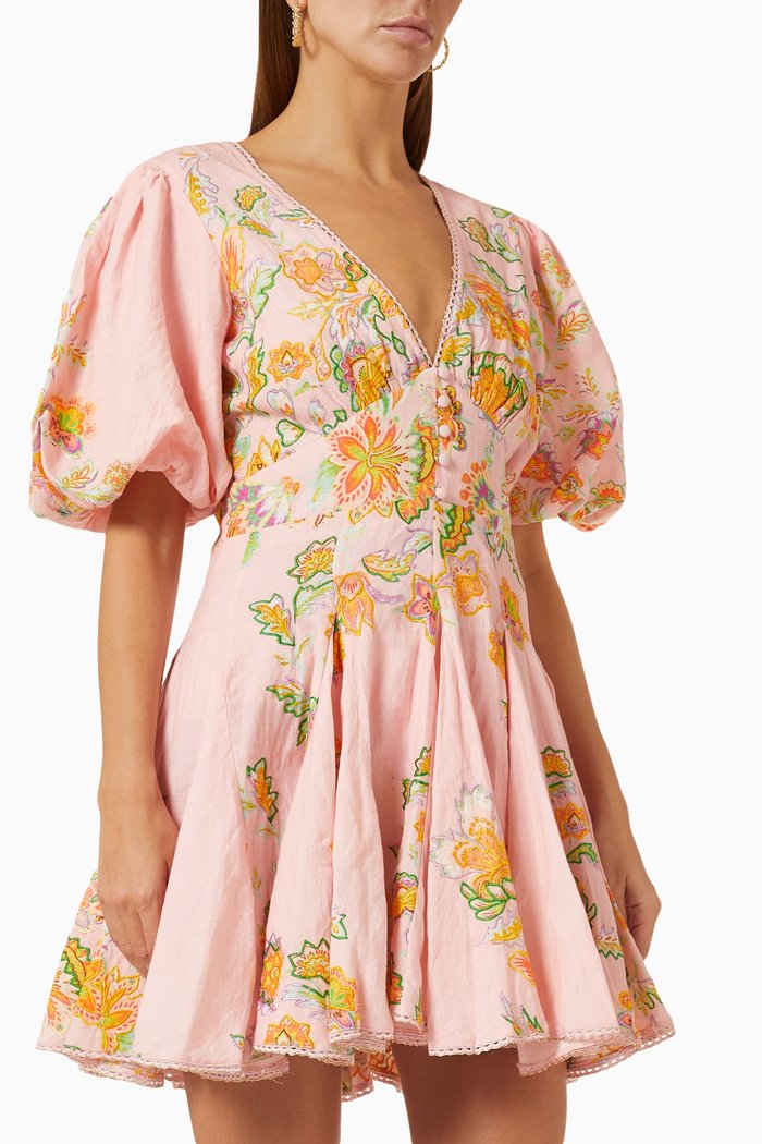 

Sahar Printed Mini Dress, Pink