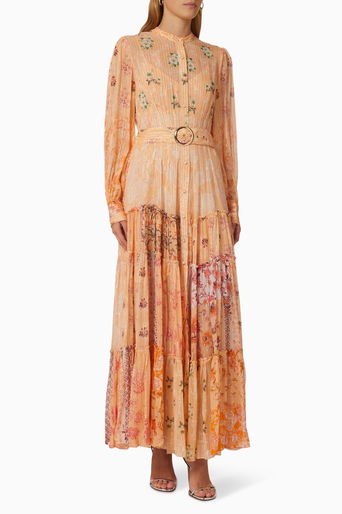 

Sahar Printed Maxi Dress, Pink
